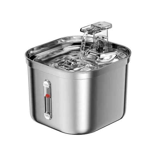 Fonte de água automática para Gatos e Cachorros, com 2,2 litros, em aço inox.
